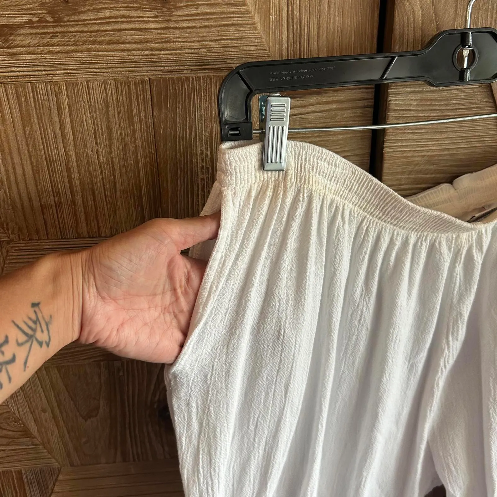 NWT Manta Del Lago Womens Casual Pants Sz 1X White Straight Leg Boho - Image 2