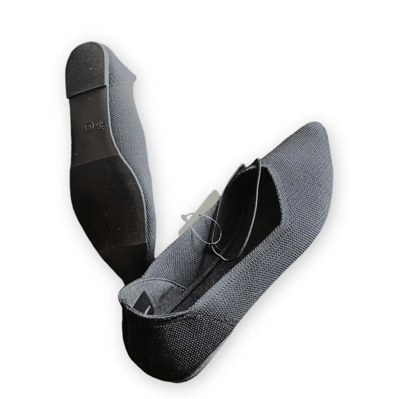 ST. John's Bay Womens Flats Dark Grey Black Knit Pointed Toe Comfort Casual - Image 7