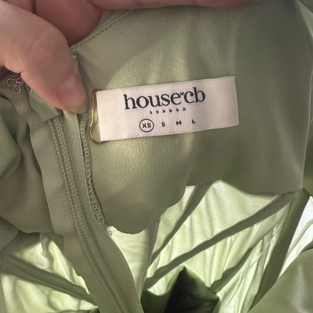 House of CB Lulu Pistachio Asymmetric Drape Midi Corset Dress XS - Image 12