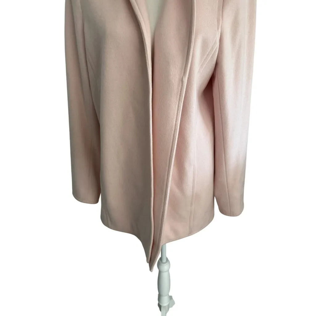 WORTH Women's Light Pink 100% Wool Coat Size Large - Image 3