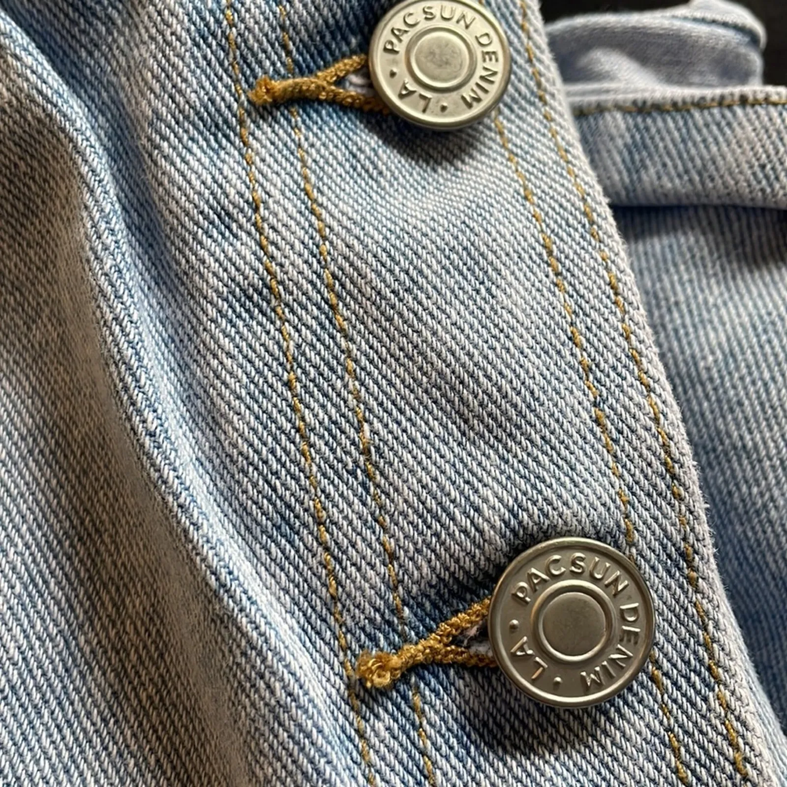 PacSun Button Up Jean Denim Mini Skirt Grunge Indie Summer Y2K size 26 XS - Image 5