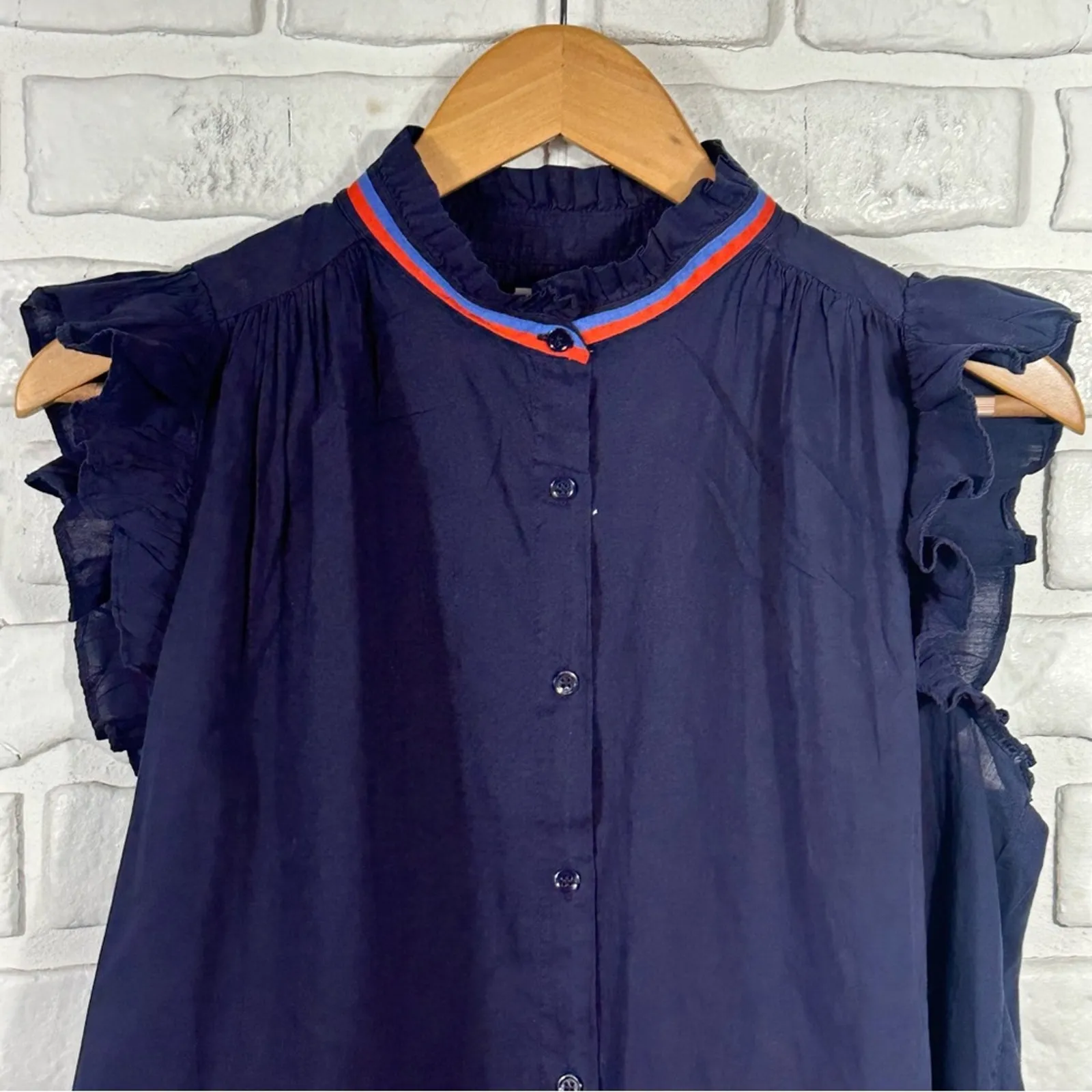 Sundry Flutter Sleeve Button Down Top Size XS - Image 5