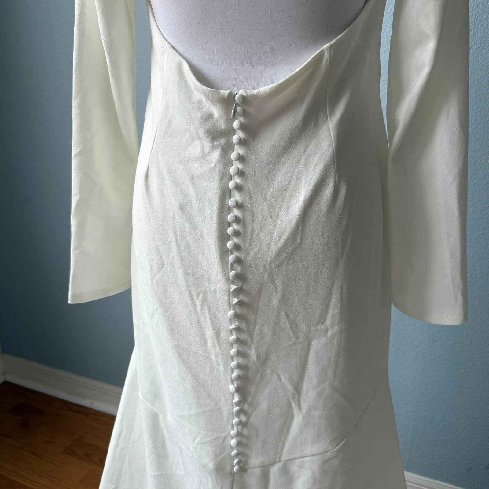 Lulus Eloquent Endearment White Long Sleeve Backless Maxi Dress Size XL - Image 11