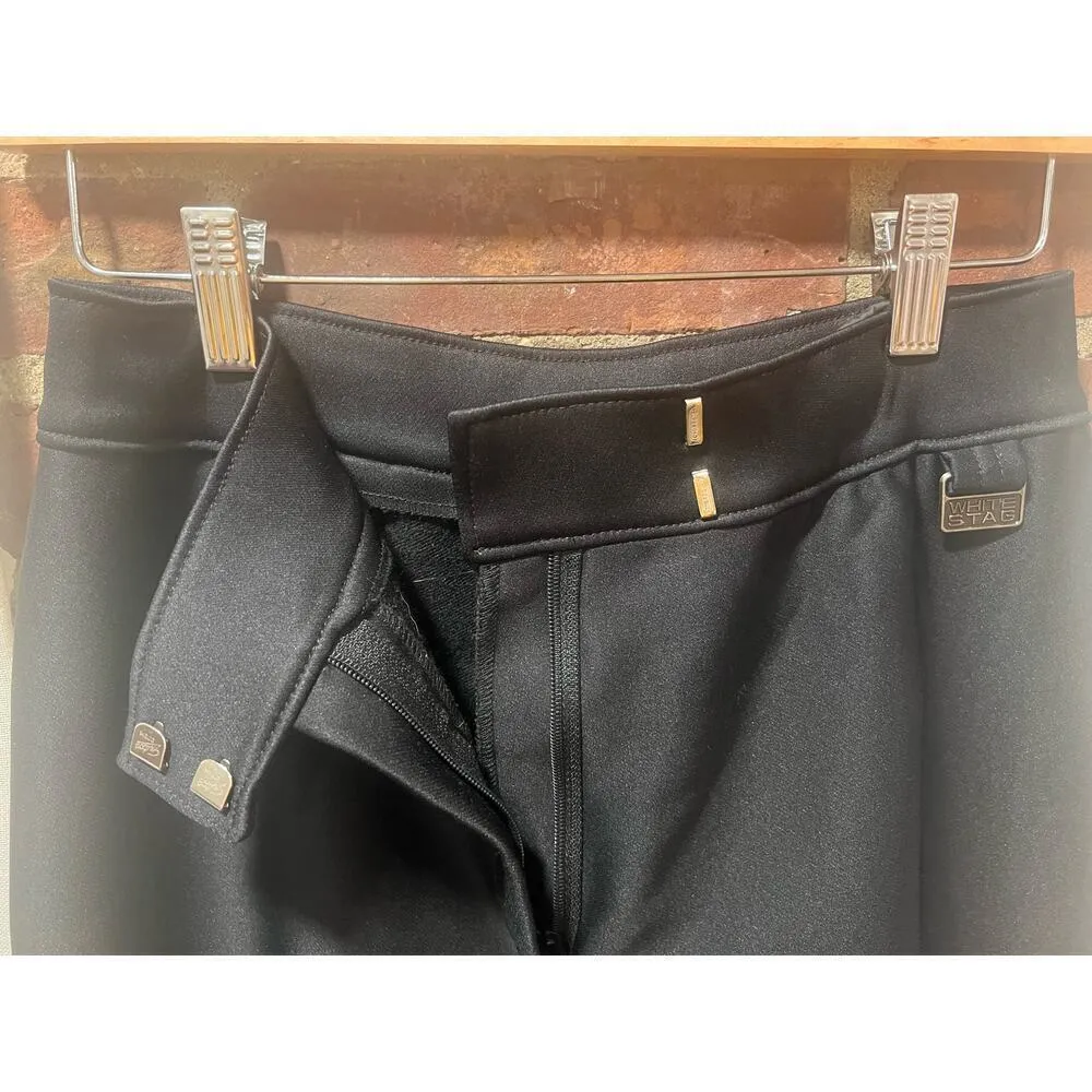 Vintage White Stagg Schoeller of Switzerland Skifan Ski pants Black Stirrup 10 - Image 4