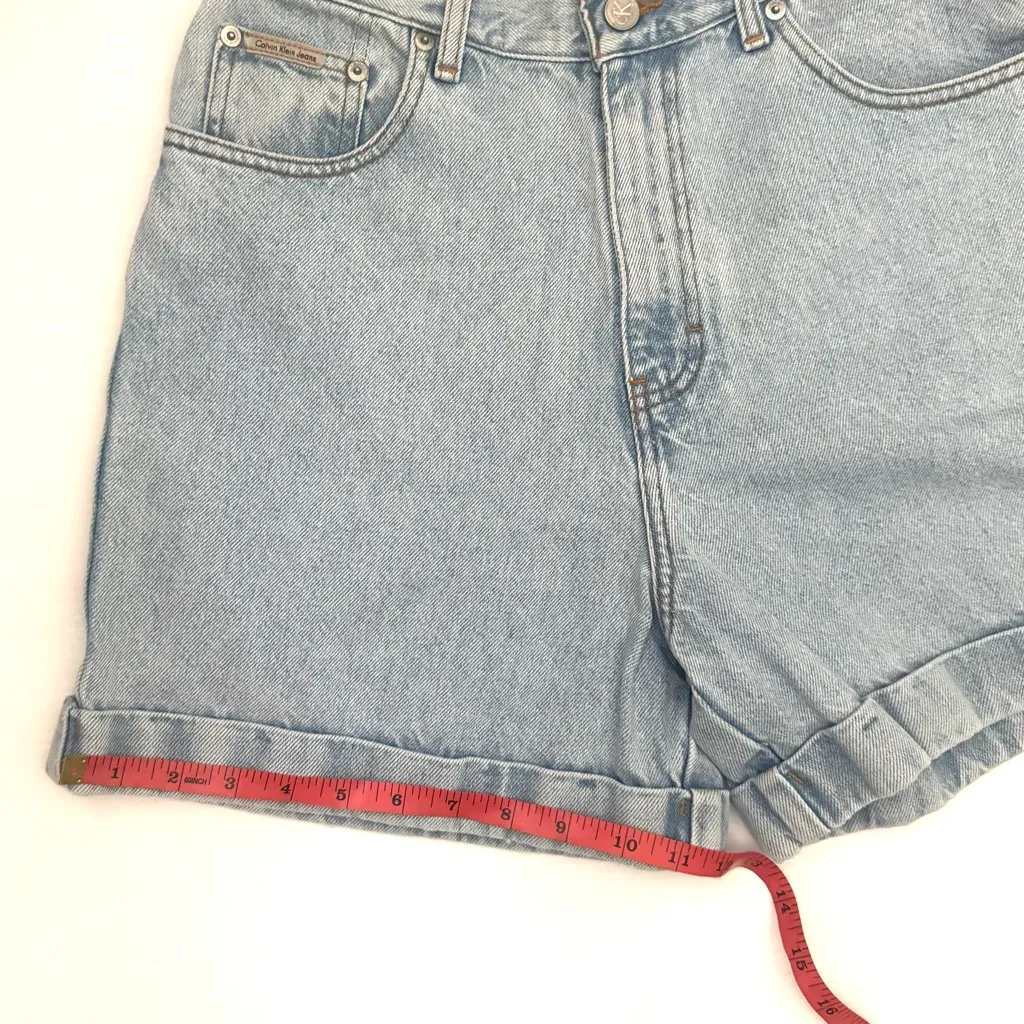 Vintage Calvin Klein Jeans High Rise Cuffed Denim Shorts Size 10 - Image 10