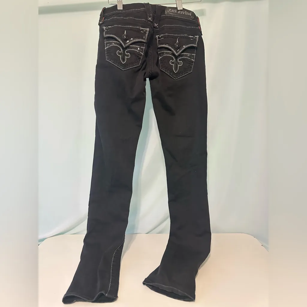 Rock Revival Black Celine Skinny Embel Jeans Goth Grunge 2000’s Vintage - Image 4