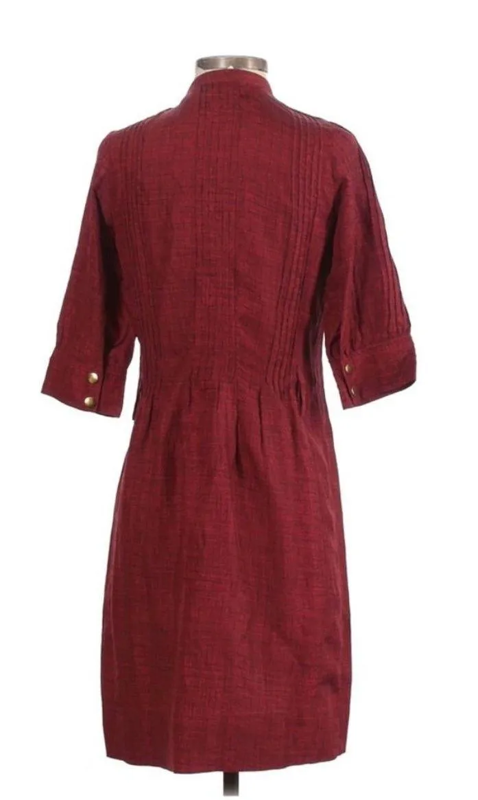 Mädchen Dress 0 Silk Scarlet Blaze Red Button Snap Button Party - Image 4