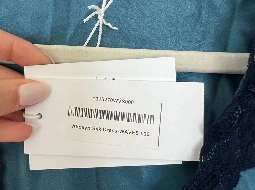 NWT REFORMATION ALICEYN SILK DRESS - WAVES - Image 7