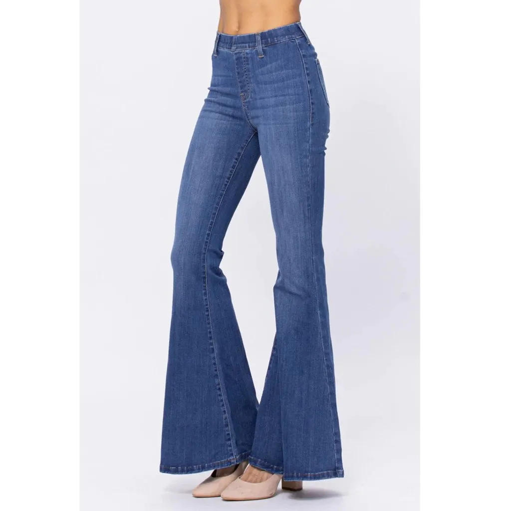 Judy Blue High Rise Pull On Super Flare Jeans - Image 12
