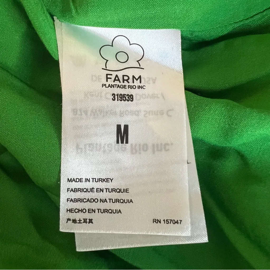 Farm Rio Anthro Women’s Banana Foliage Multicolor Puffe Sleeve Midi Dress NWT M - Image 11