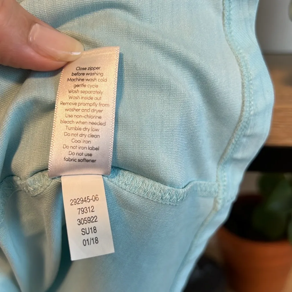 Athleta Pacifica Wrap Front UPF 50+ Teal Short Sleeve Top Tee, M - Image 8