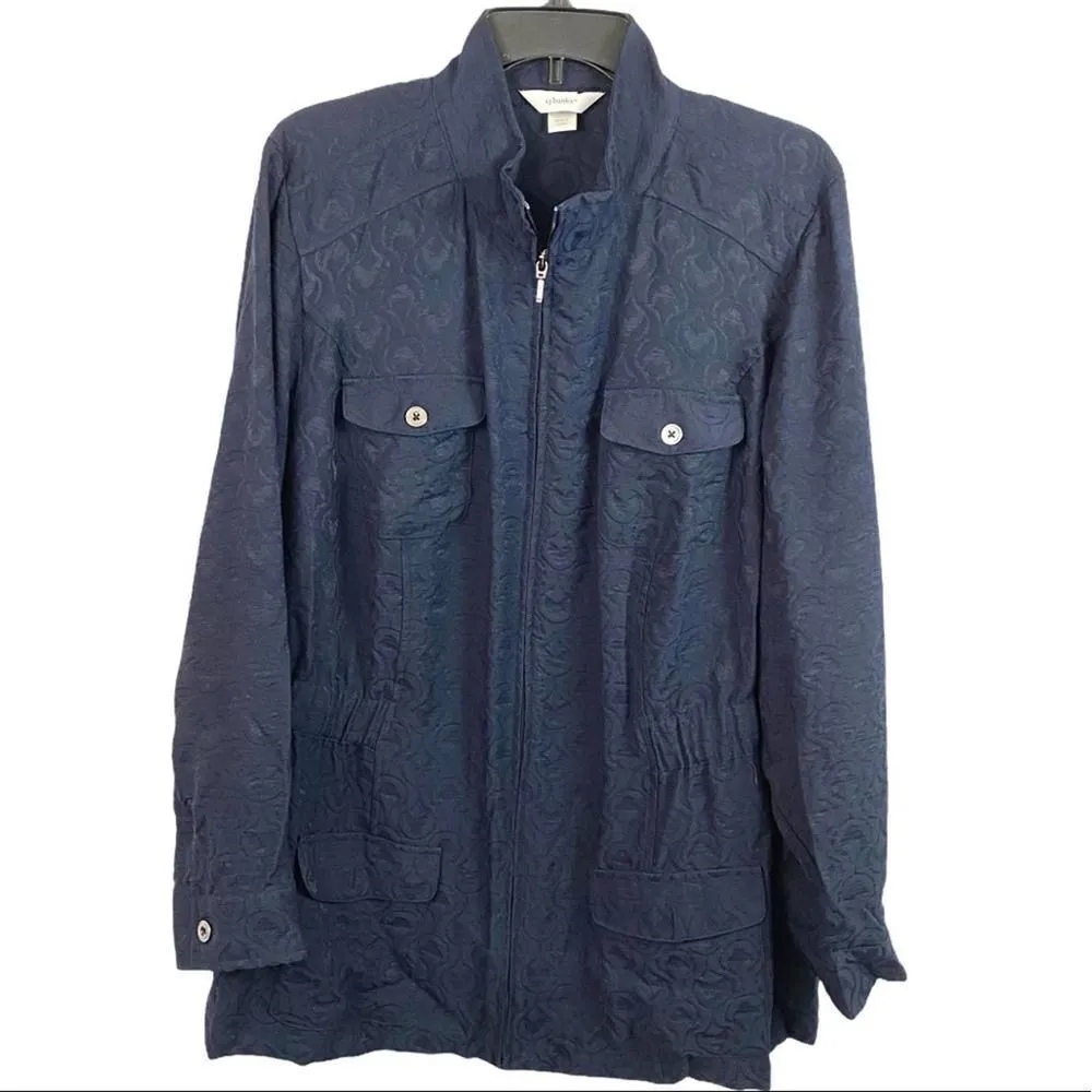 CJ Banks blue cinched zip up jacket Size 2X Blue - Image 5