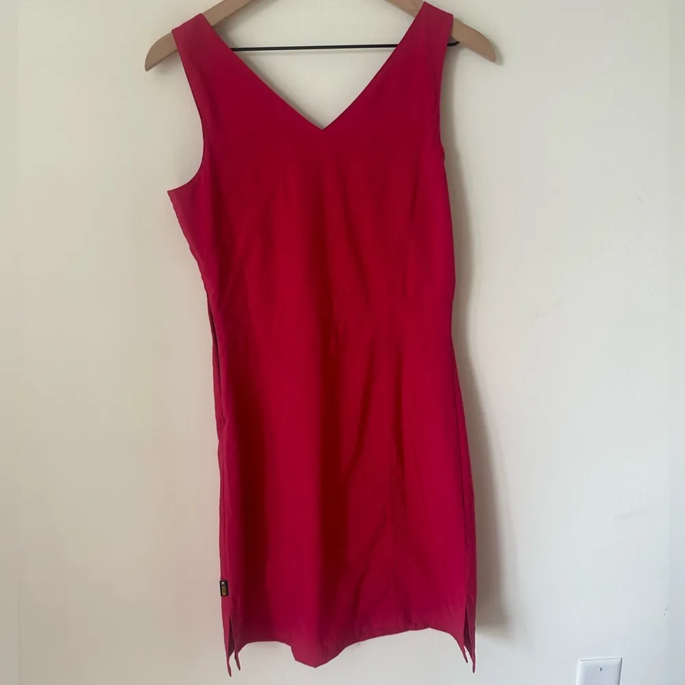 Jack Wolfskin Women's Pink Red Solid Sleeveless Wahai A-Line Dress Size Small - Image 7