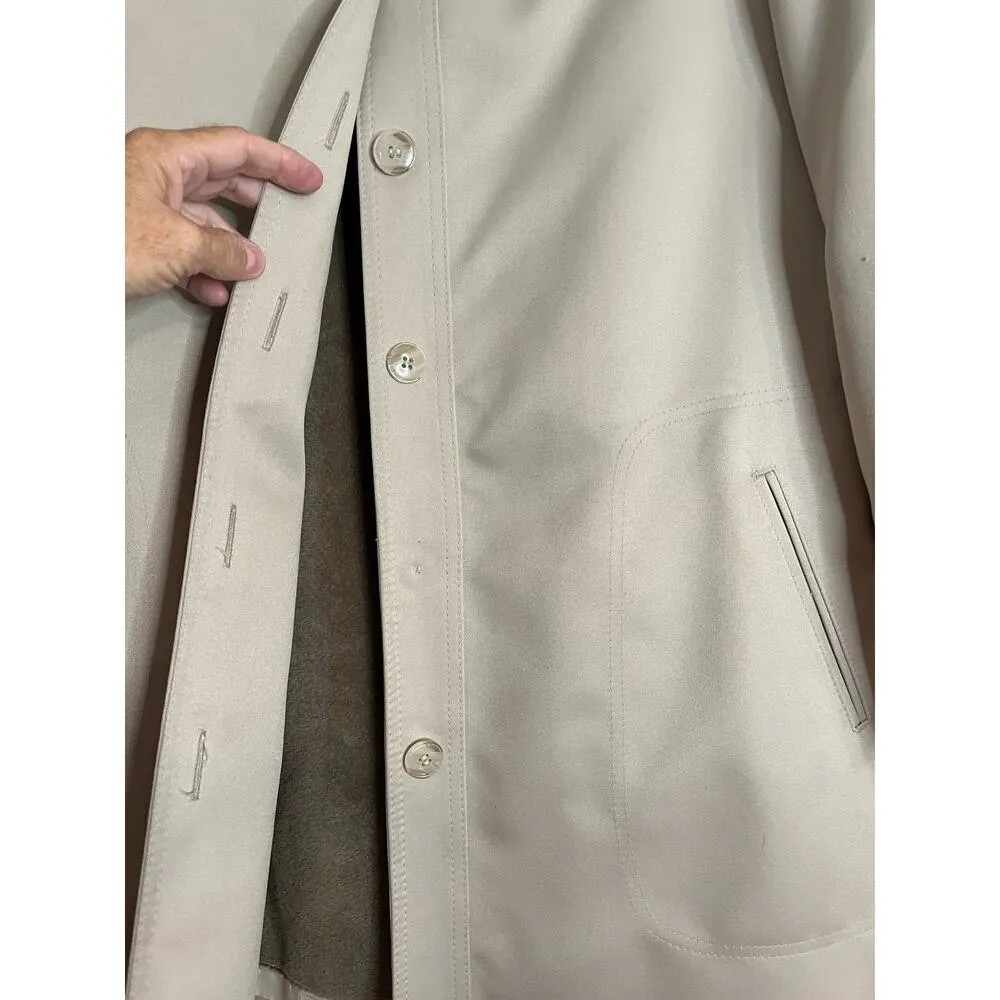 London Fog Tench Coat Women 12 Removable Liner Layering Neutral Light Academia - Image 15