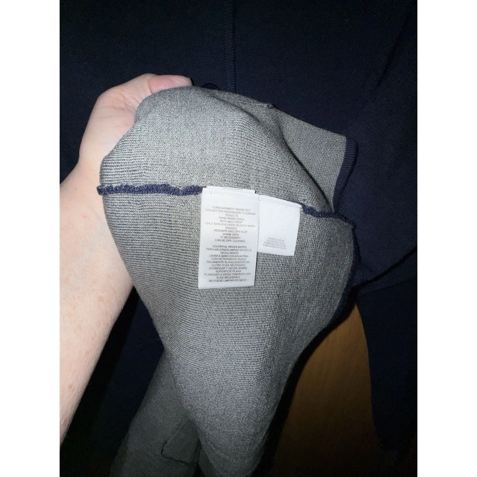 Jones New York Navy Blue Knit Sweater Jacket Blazer With Pockets - Womens  Sz 3X - Image 3