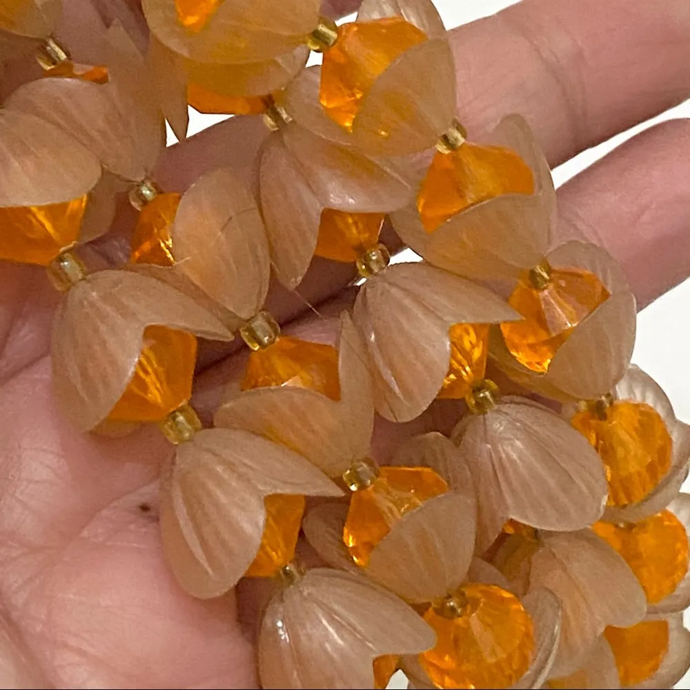 1950s West Germany Signed Plastic Flower Necklace - Image 5