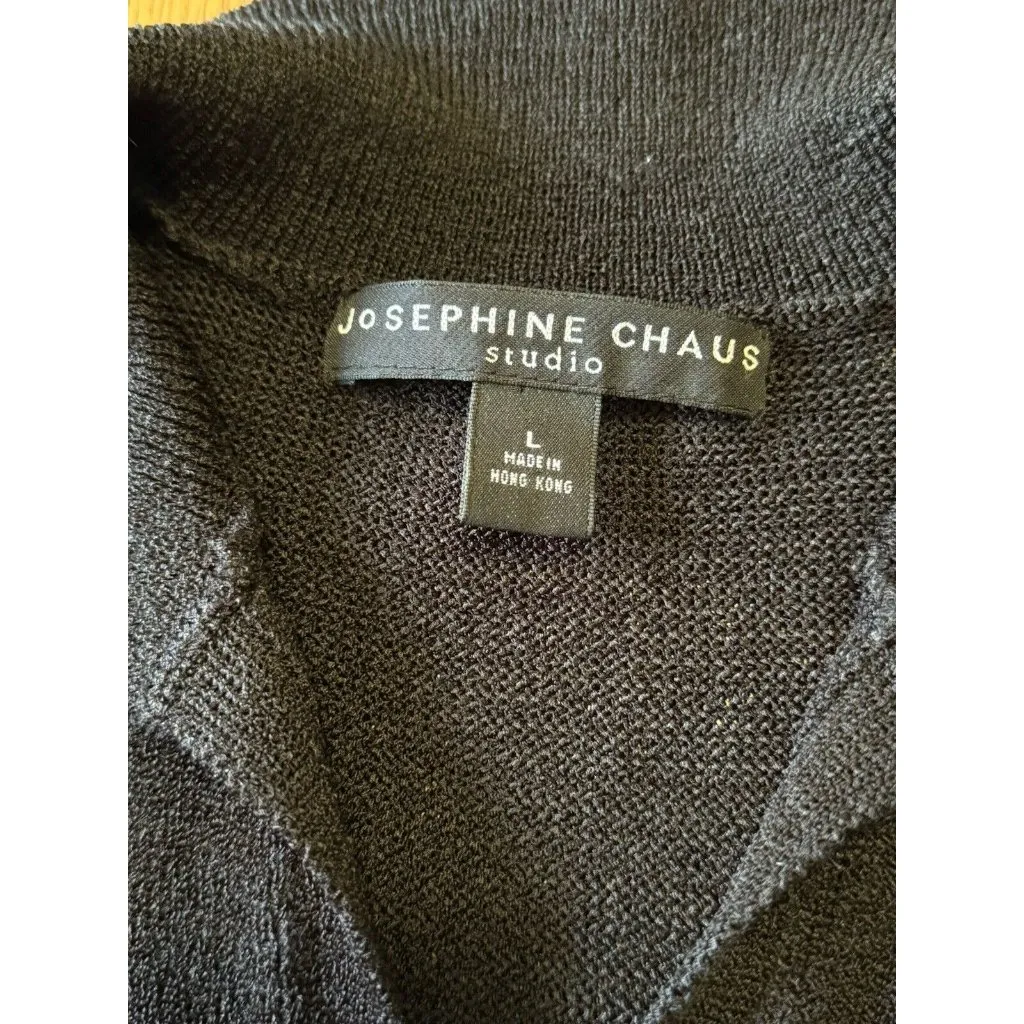 Josephine Chaus Black Sleeveless Lightweight Polyester Blend Sweater‎ Size Large - Image 5