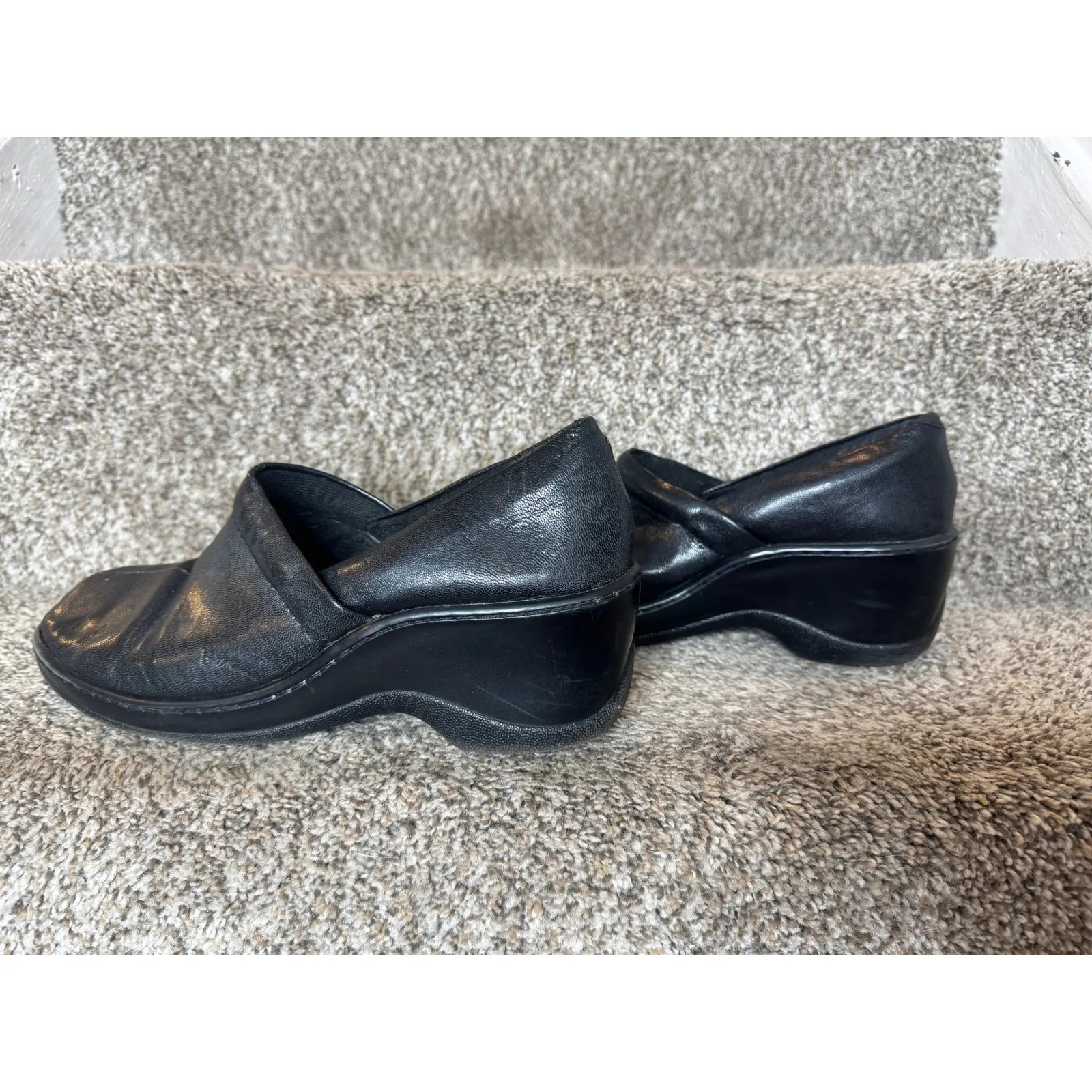 B.O.C Peggy Slip On Black Leather Clogs Size 11 - Image 3