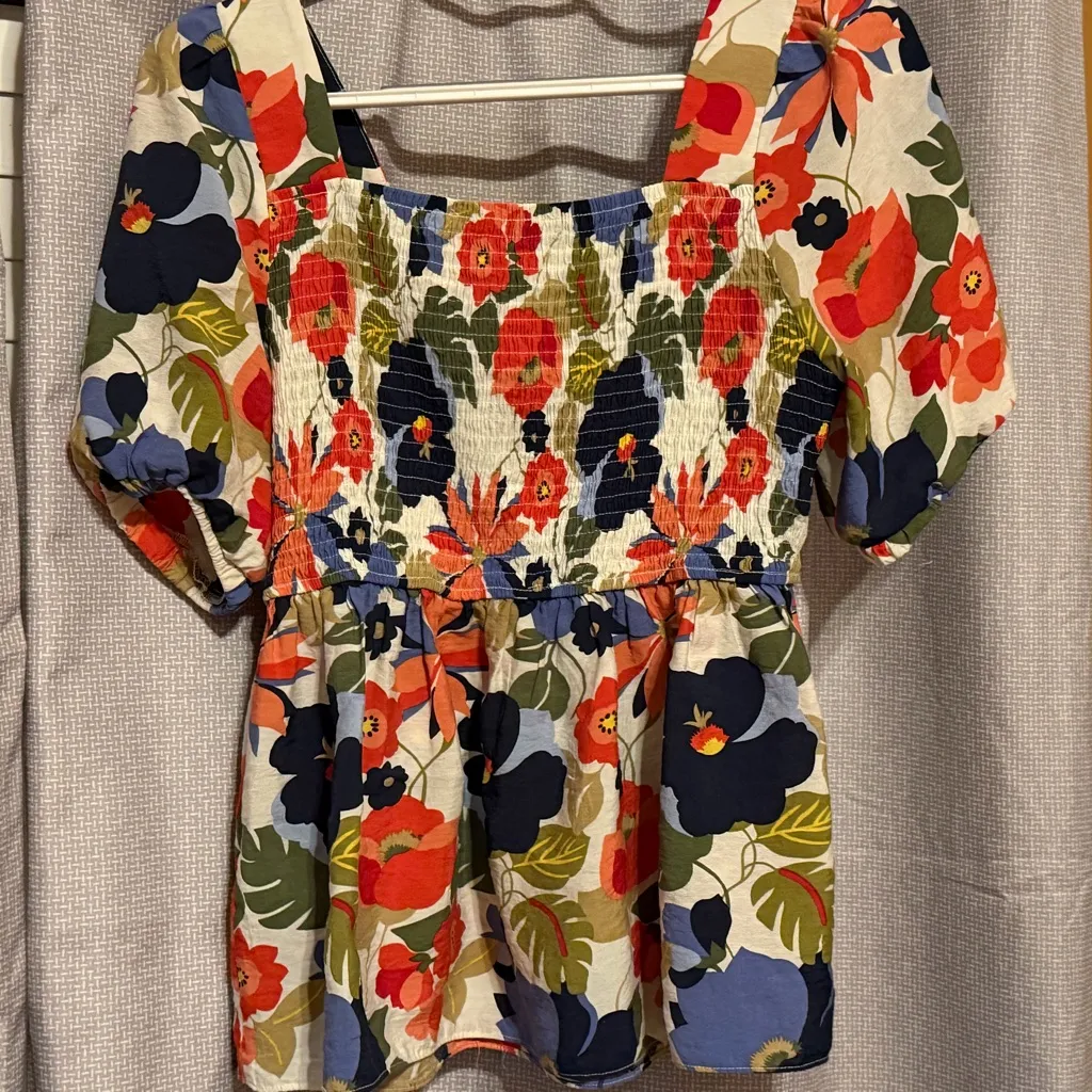 Joy Joy Multicolor Floral Smocked Blouse - Image 7