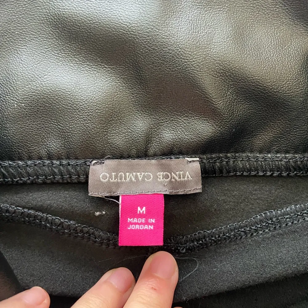 NWOT Vince Camuto women’s black faux leather stretch thick fleece lined leggings - Image 5