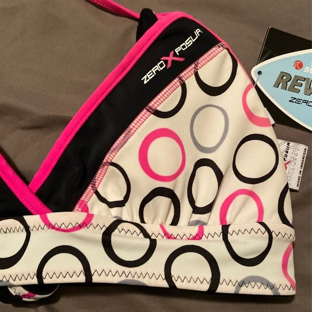 ZeroXPosur Reversible Pink and Black Bikini Top - Image 2