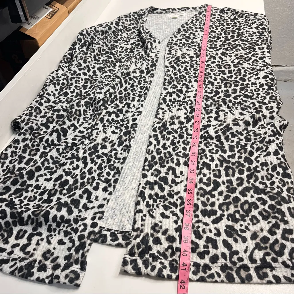 NWT 3X cardigan French Laundry leopard print open front cardigan pockets animal - Image 3