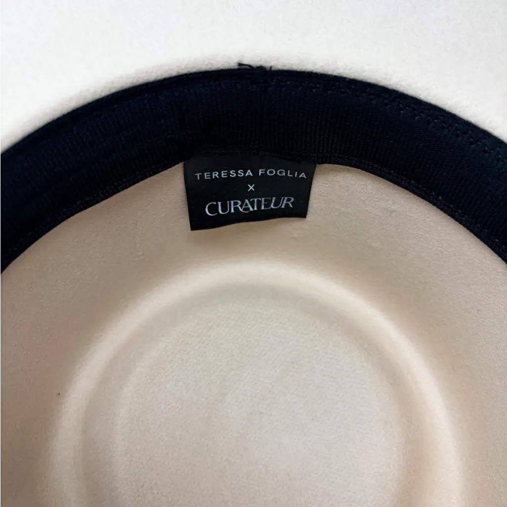 Teressa Foglia x Curateur Lynn Vegan Suede Felt Hat, Brand new, MSRP $400 White - Image 8
