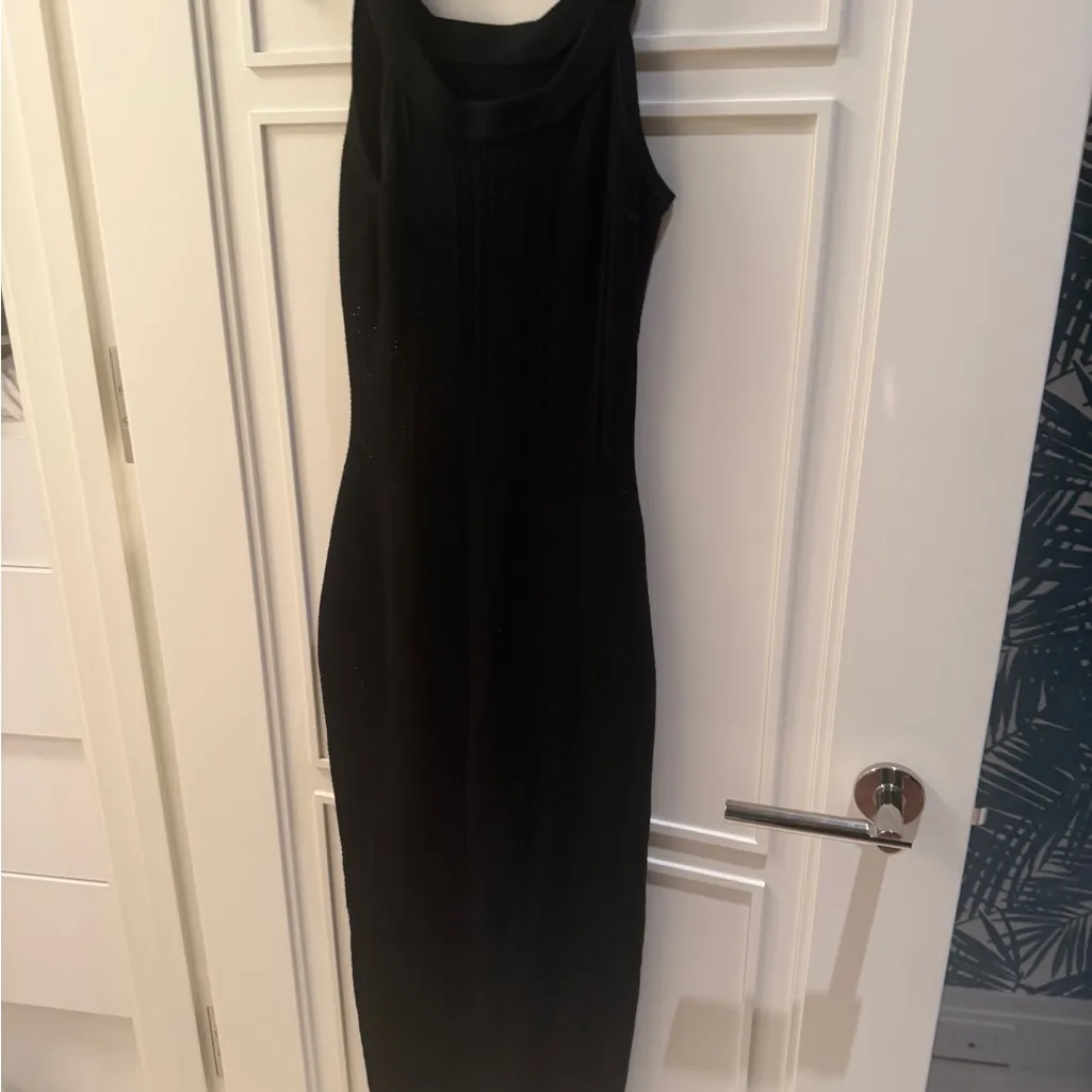 Fleur du Mal Black Midi Dress - Image 2