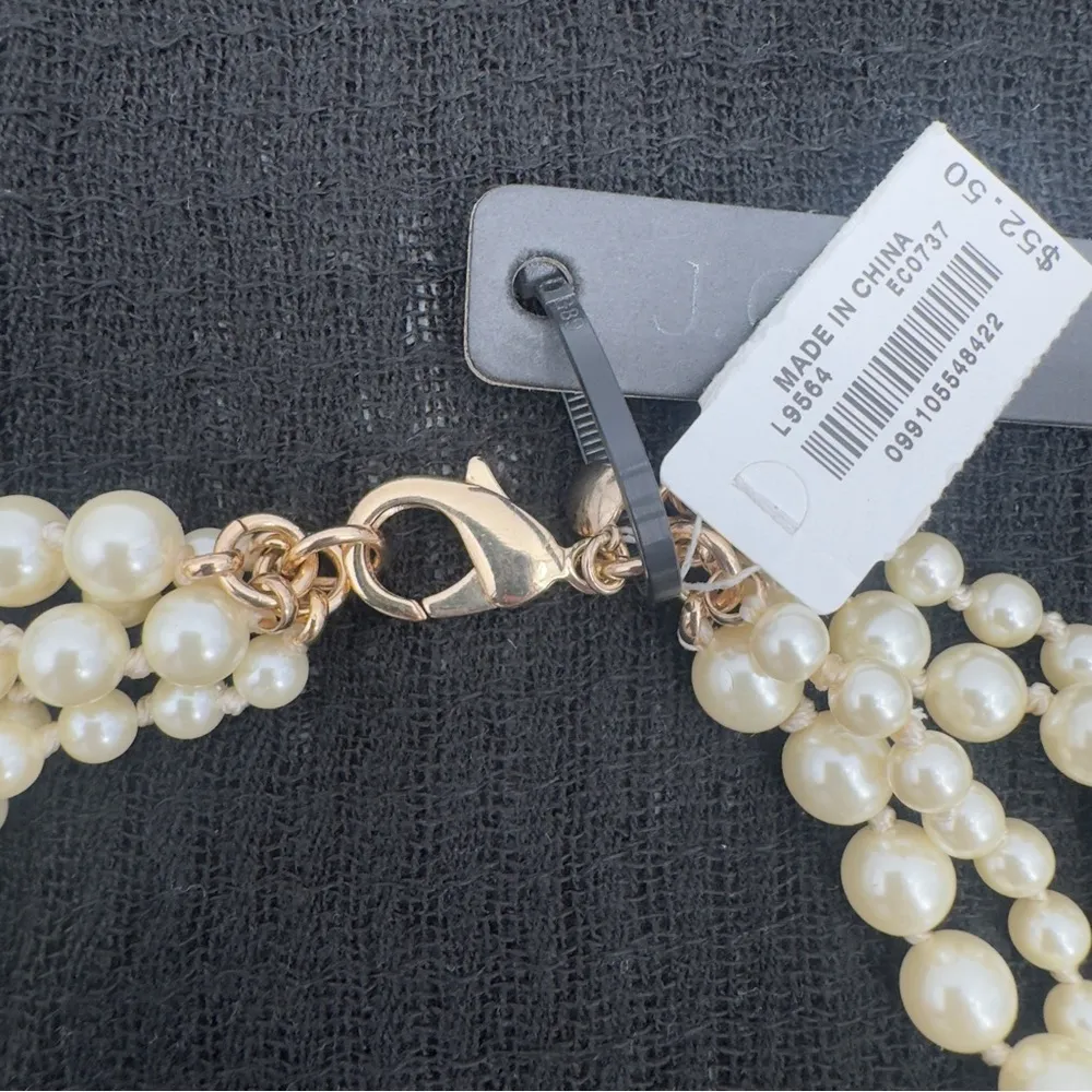 J.Crew Four Strand Faux Pearl Ivory Twisted Hammock Necklace - Image 5