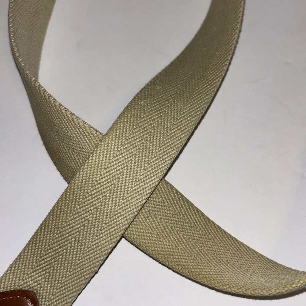 COACH BELT VINTAGE 3380 NATURAL BEIGE WOVEN UNISEX BELT BROWN LEATHER 40” LENGTH - Image 6