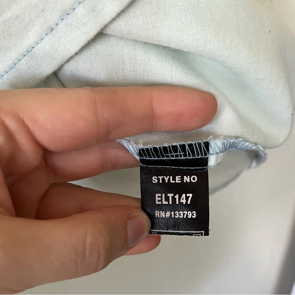 Shannon Passero Blue Boxy Button Down Shirt With Roll Up Sleeves Women's Size L Size L - Image 10