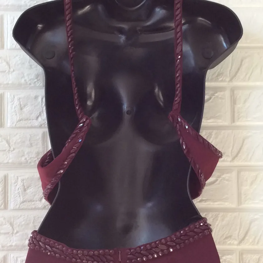 GB burgundy wine cut out midriff‎ mini dress - Image 8