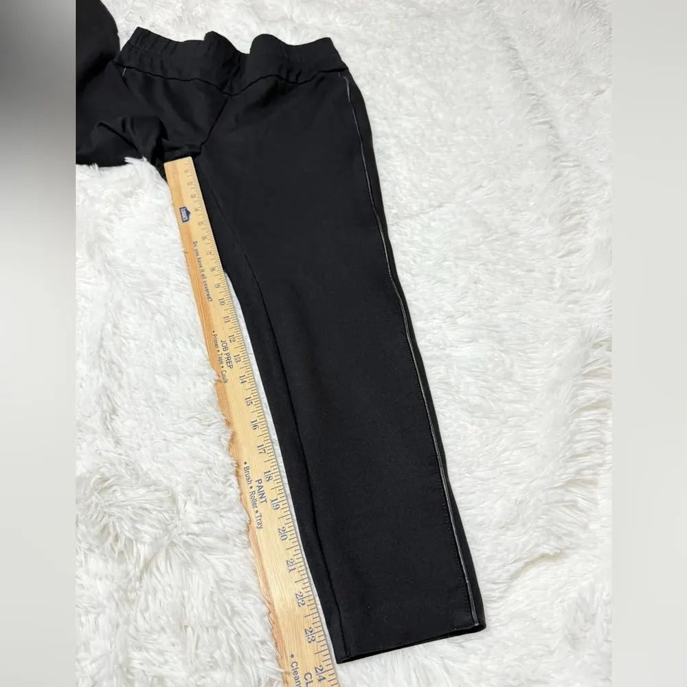 J. Jill Ponte Knit Leggings Black Pant Faux Leather Side Seam Pull On Size M P - Image 12