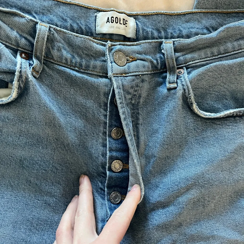 Agolde High Rise Riley Straight Jeans - Image 6