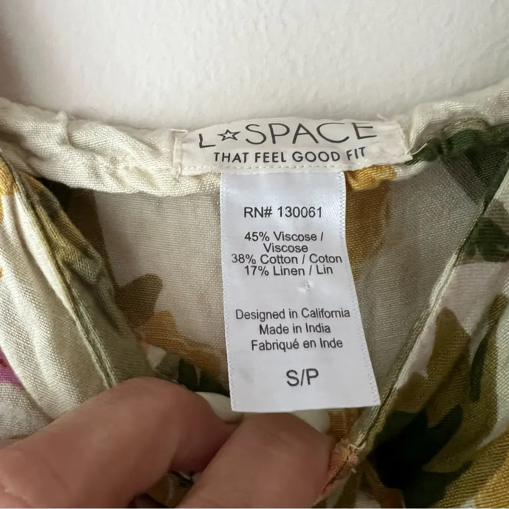 L SPACE Mykonos Tie-Front Cover-Up Dress Women's SIZE SMALL linen blend tropical - Image 7