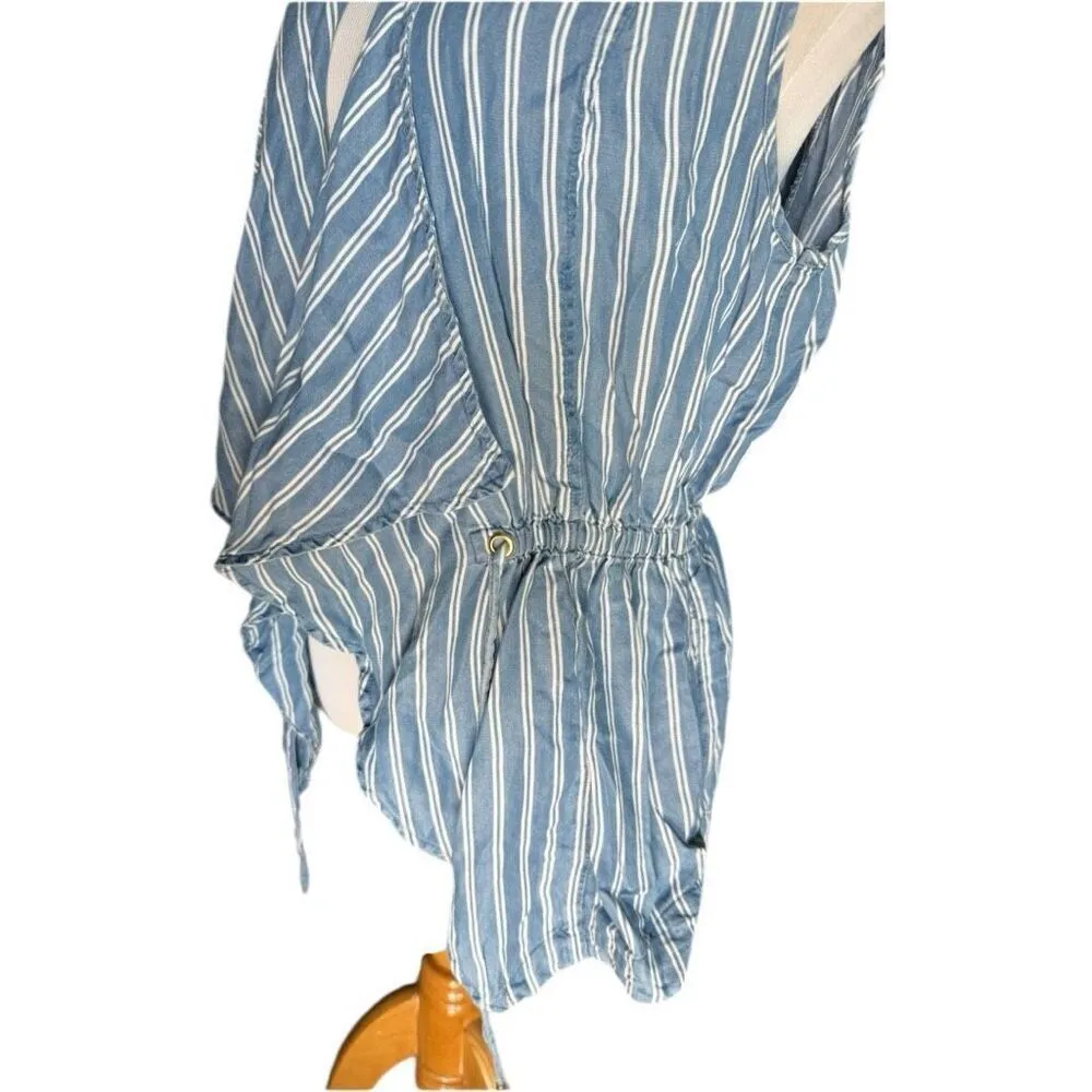 Womens Altard State Sleeveless Open Front Tie Waist Chambray Vest Poncho - Sz M - Image 3