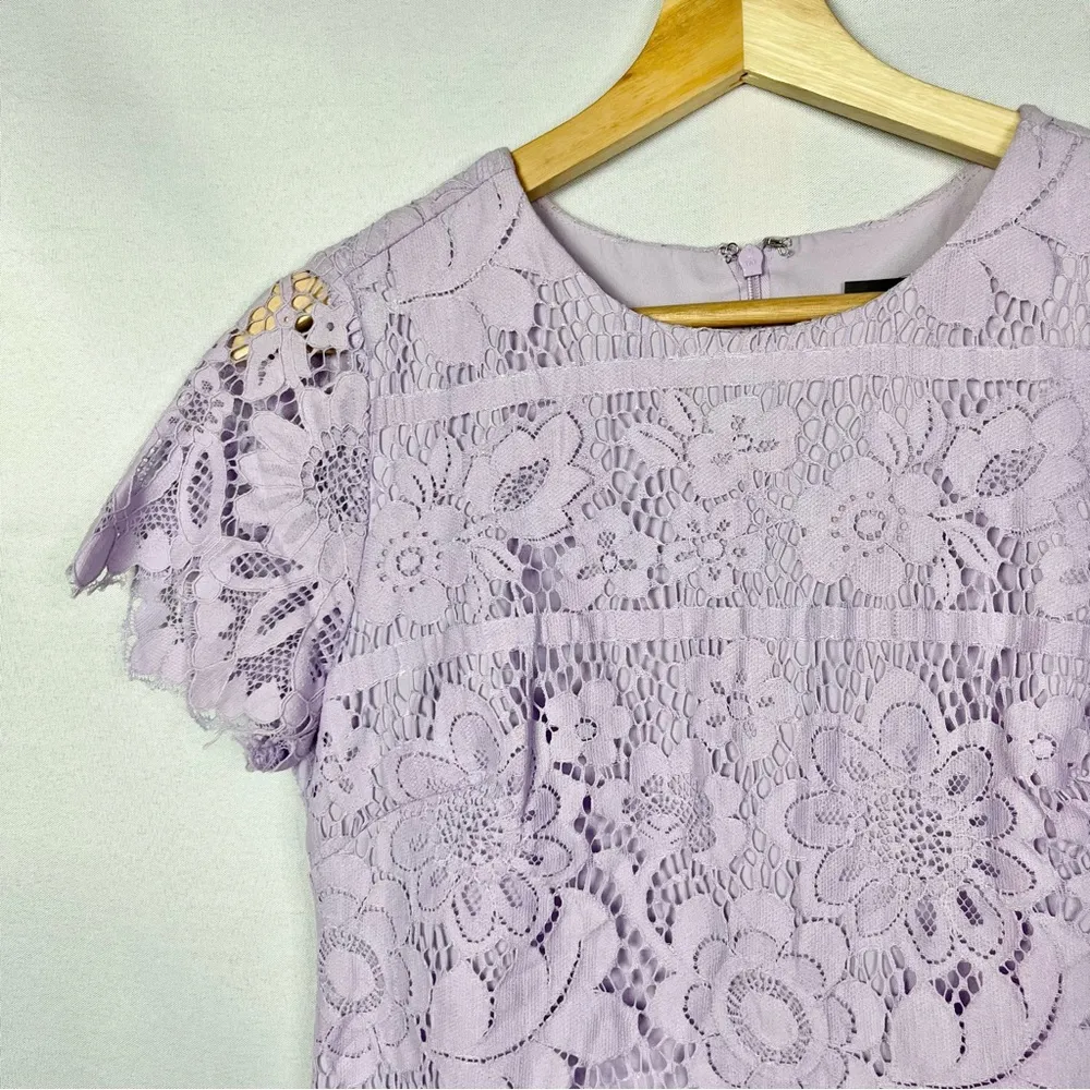 Vince Camuto Light Lilac Purple Lace Short Sleeve Mini Dress 0 - Image 32
