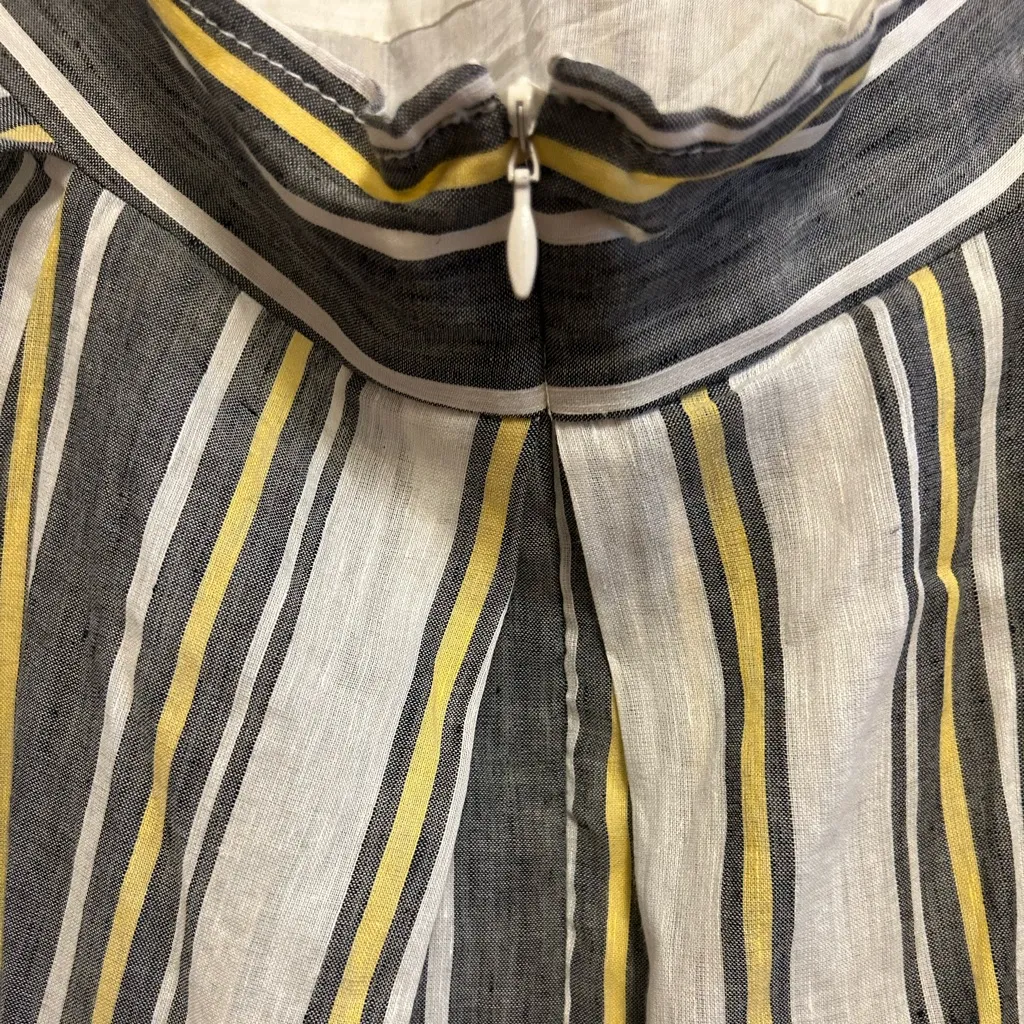 J. Crew Sylvan Halter Dress Backless Striped Ruffles‎ Linen/Cotton Size 14 - Image 7