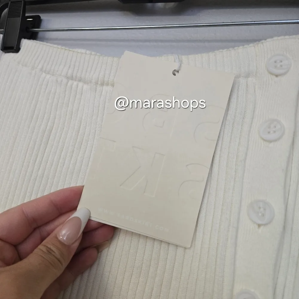 Sabo Raine White Ribbed Maxi Skirt - Image 4