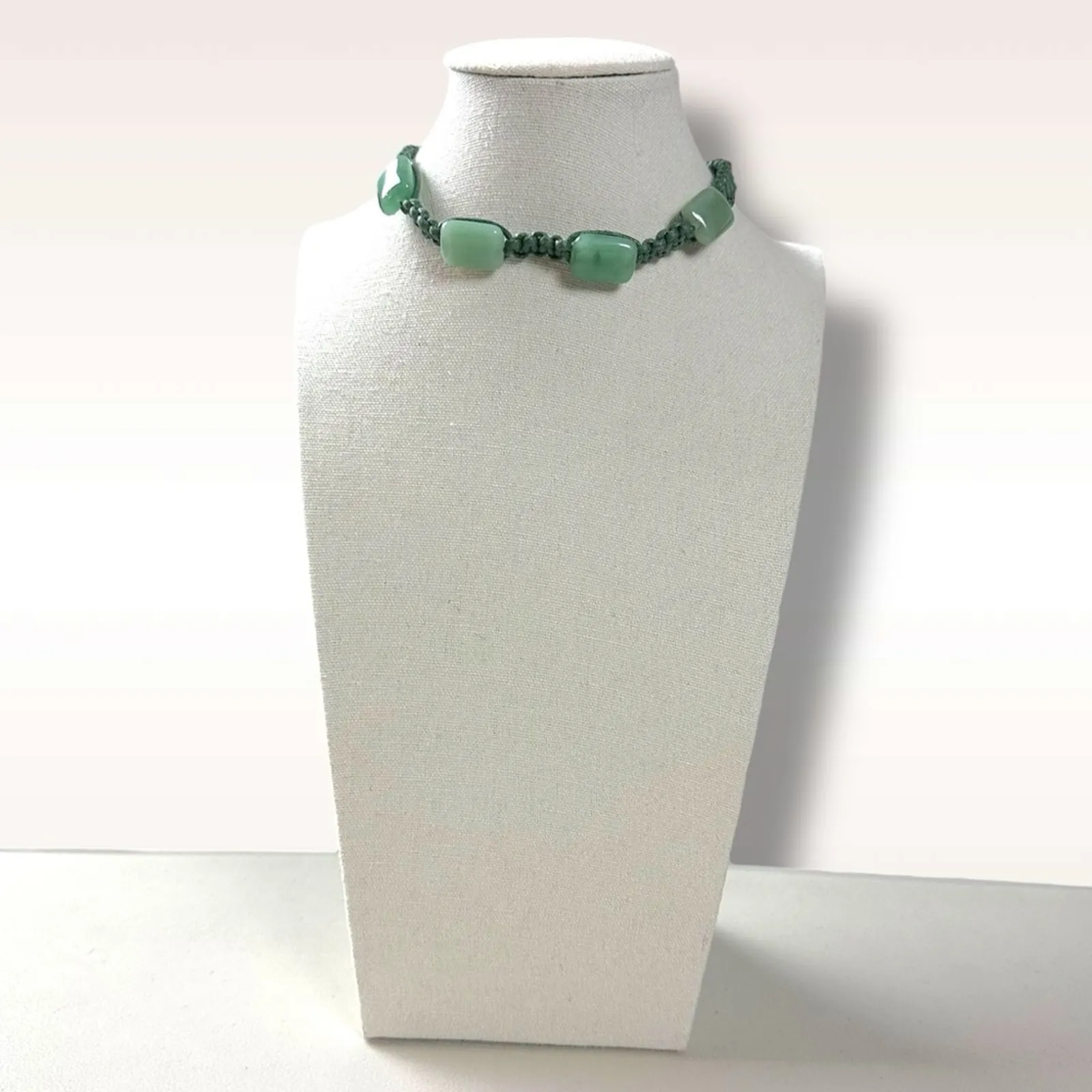 Free People Sweet Carolina Choker Necklace Jade Green Bohemian Macrame NWT - Image 2