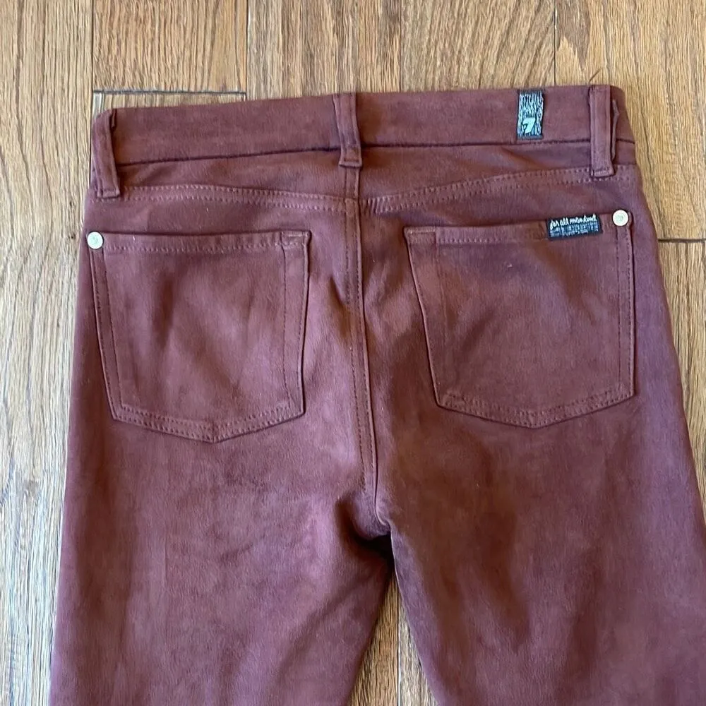 7 For All Mankind brown suede feel skinny crop pant 27 - Image 10