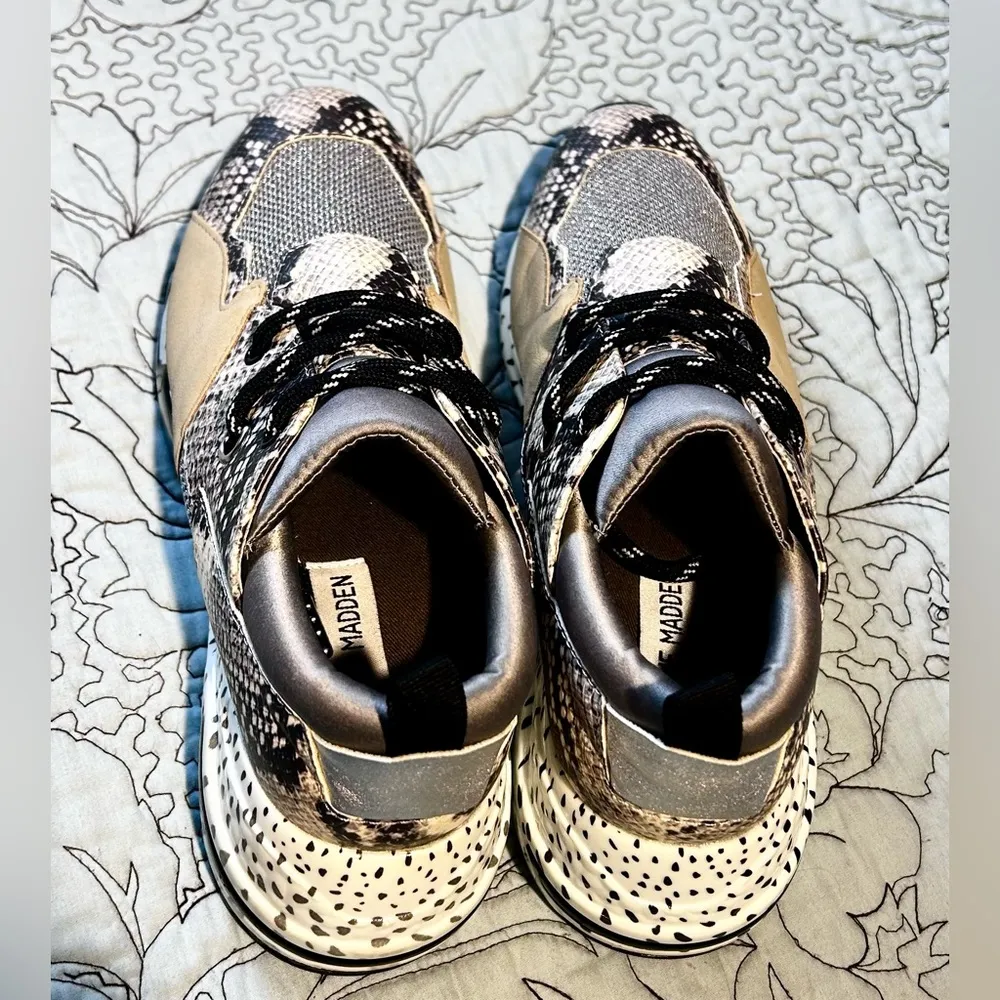 Steve Madden Cliff Animal Print Sneaker Leopard Suede/Leather CLIF02S1 Sz 8.5 - Image 3