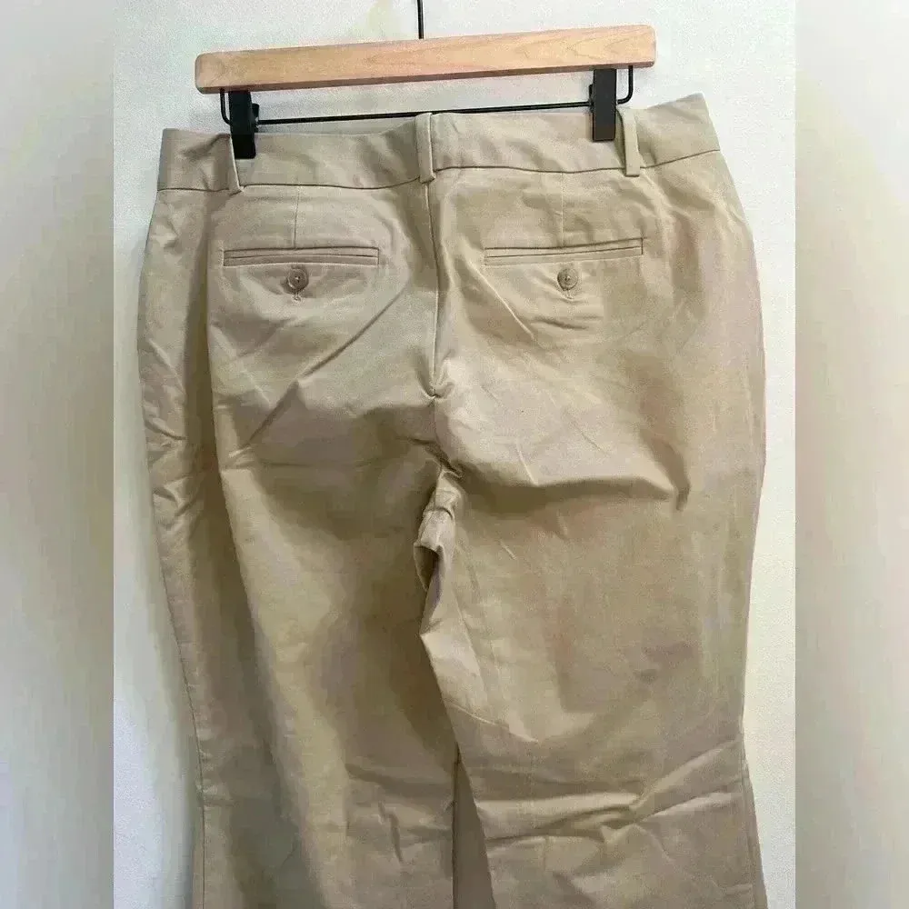NEW | Eddie Bauer Flare Leg Twill Chino Pants | Khaki | Women’s Size 12 - Image 5