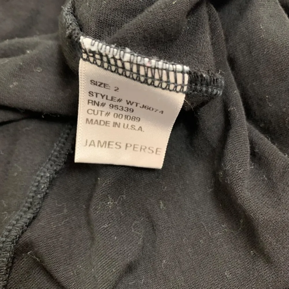 James Perse Black Long Sleeve Tencel Dress Size 2 Made In USA Drop Waist - Image 4