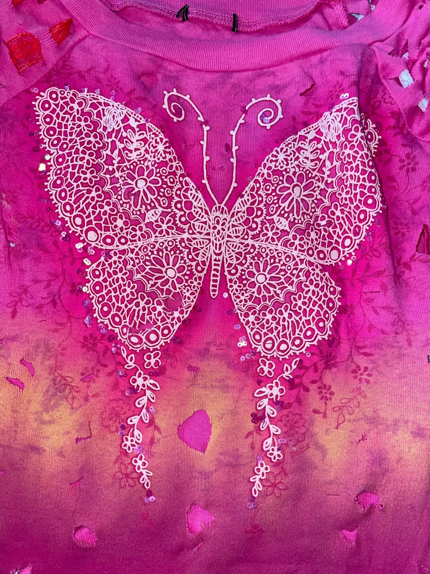 Distressed Shirt Pink Size XS - Image 5