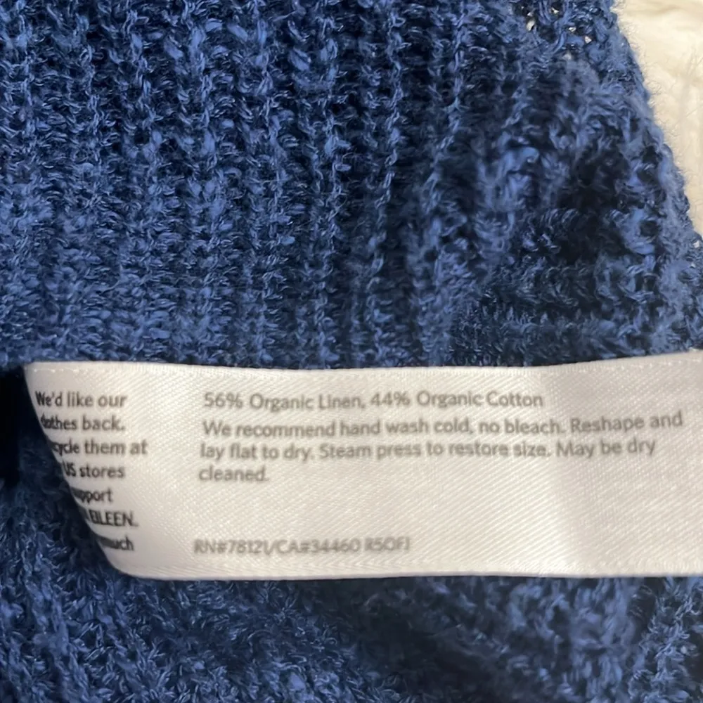 Eileen Fisher organic linen/cotton V-neck zip front sweater relaxed fit L - Image 7