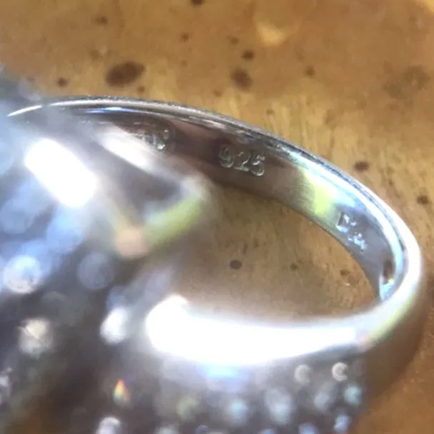 Natural African Amethyst Sterling Silver Cocktail Ring Size 7 Purple - Image 7