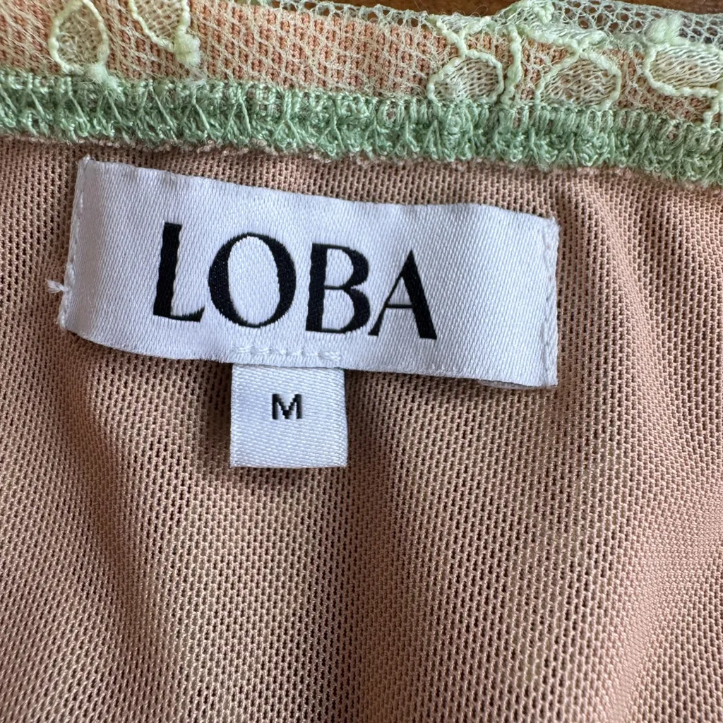 LOBA Teresa Midi Skirt Pale Green lace jellyfish ruffle hem mini Revolve M nwot - Image 3