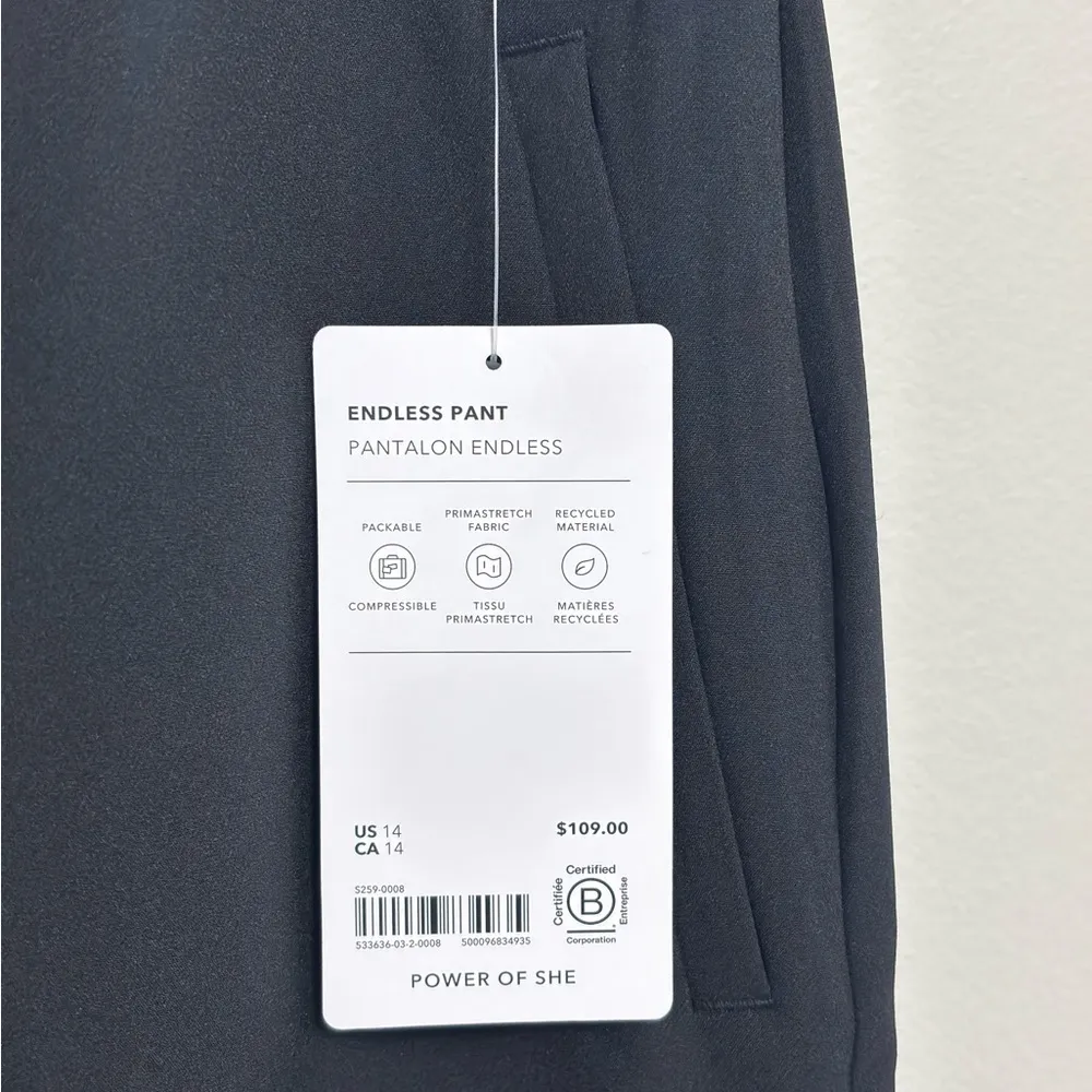 NWT Athleta Endless High Rise Pants in Black - Size 14 - Image 4