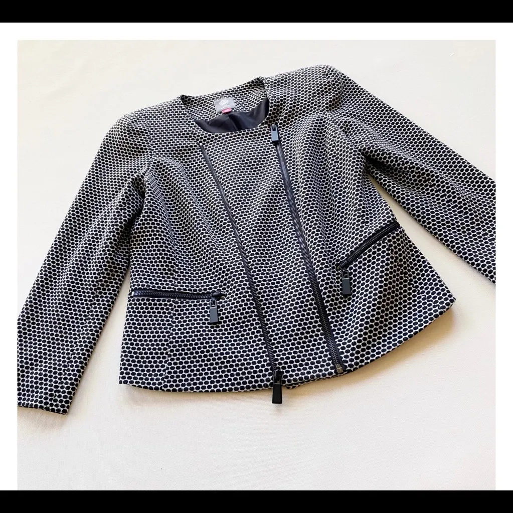 Vince Camuto Polka Dot Moto Jacket Blazer - Image 3